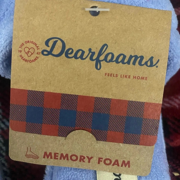 New Dearfoams Blue Memory Foam Slippers Medium - Picture 3 of 4